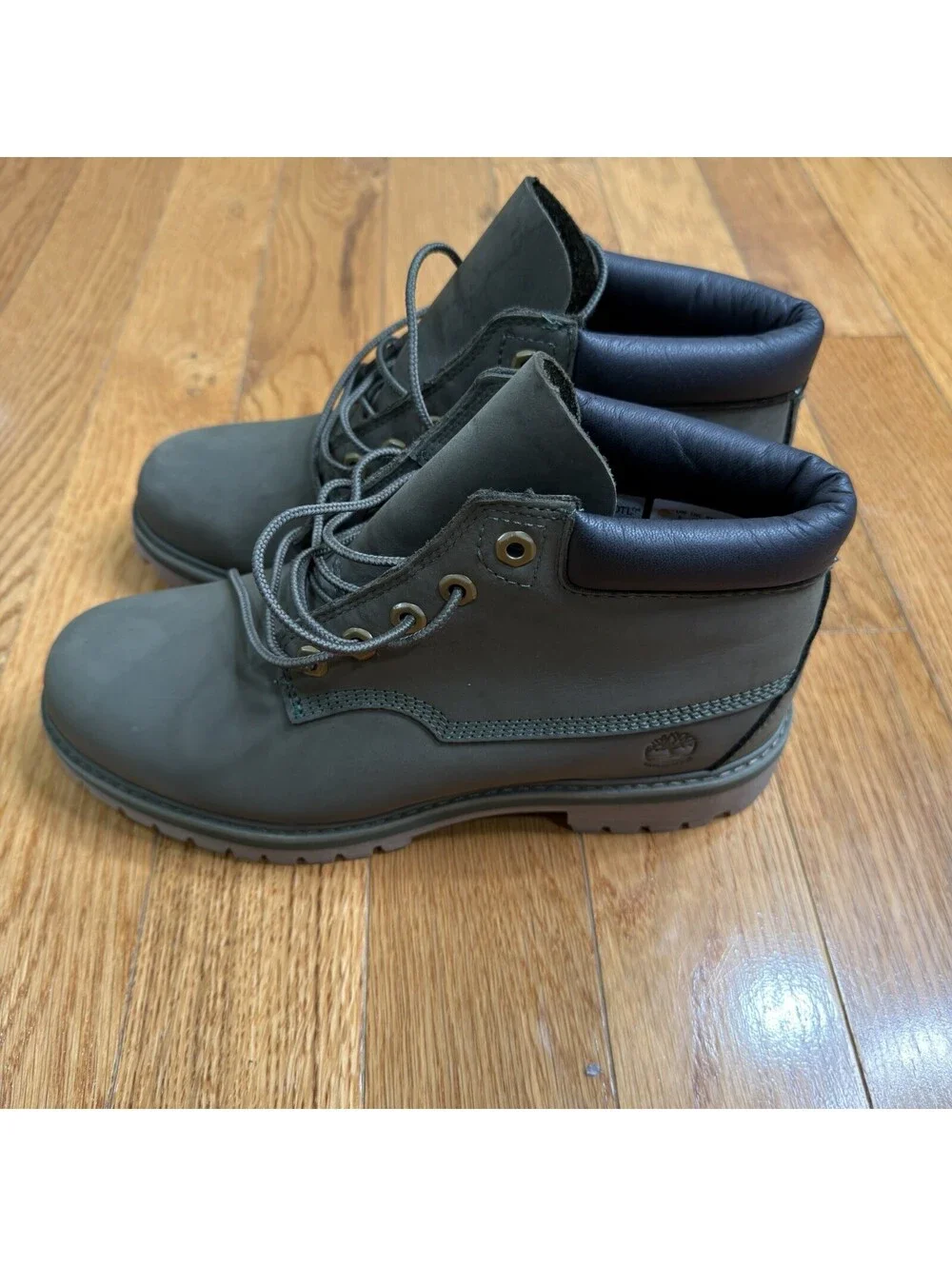 Size 8 US Men’s Timberland ReBOTL Waterproof 6” Boots Gray Nubuck  Green